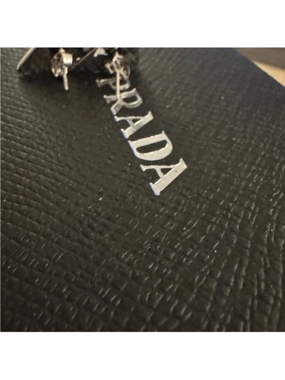 Prada Black Triangle Logo earrings - Prada Milano - Picture 4 of 7